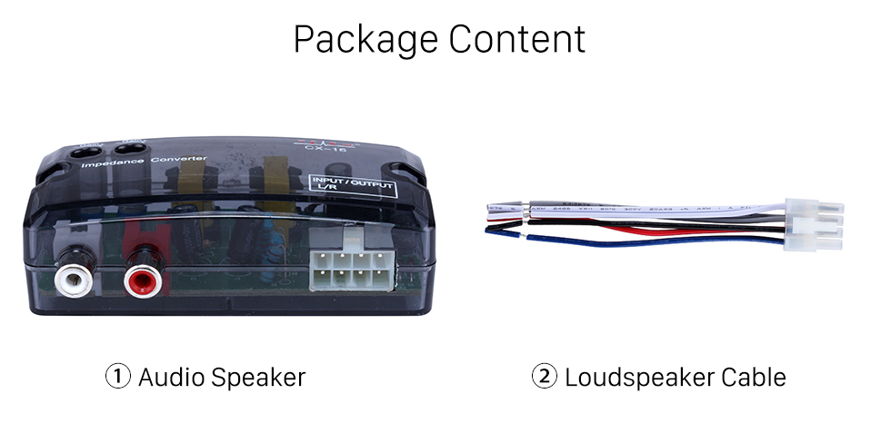 Package Content Car 2Ch Adjustable Impedance Converter High Level to Low Level Speaker Box Amplifier Time Delayer Adapter Package Content Car 2Ch Adjustable Impedance Converter High Level to Low Level Speaker Box Amplifier Time Delayer Adapter