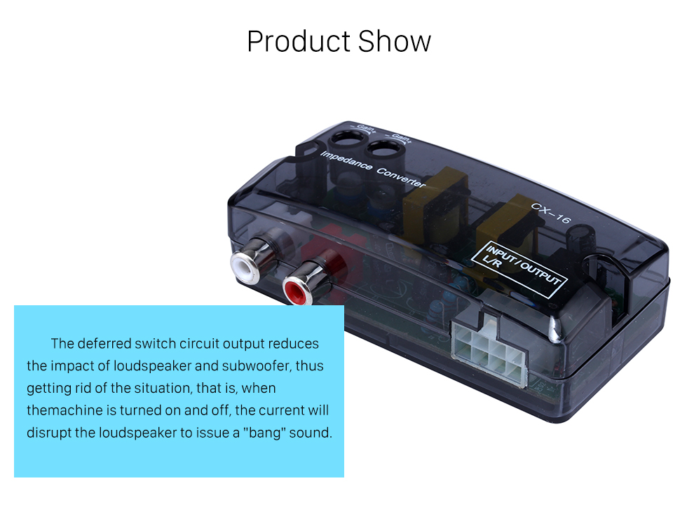 Car 2ch Adjustable Impedance Converter High Level To Low Level Speaker Box Amplifier Time Delayer Adapter Car 2ch Adjustable Impedance Converter High Level To Low Level Speaker Box Amplifier Time Delayer Adapter