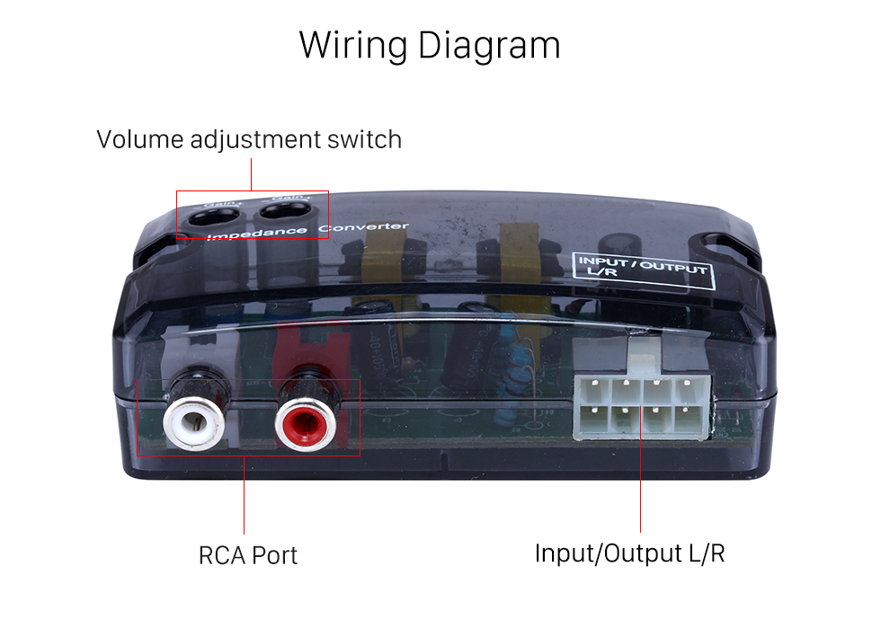 Wiring Diagram Car 2Ch Adjustable Impedance Converter High Level to Low Level Speaker Box Amplifier Time Delayer Adapter Wiring Diagram Car 2Ch Adjustable Impedance Converter High Level to Low Level Speaker Box Amplifier Time Delayer Adapter