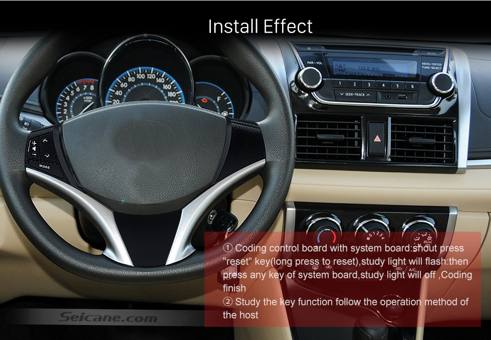 Install Effect High Quality Studying Steering Wheel Music Audio Volume Controller Bluetooth Phone Remote Button for 2014 2015 TOYOTA VIOS Install Effect High Quality Studying Steering Wheel Music Audio Volume Controller Bluetooth Phone Remote Button for 2014 2015 TOYOTA VIOS