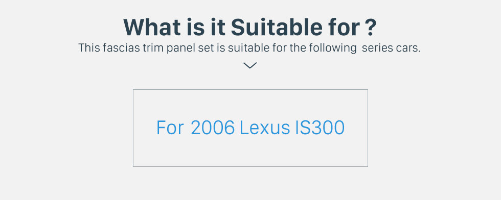 What is it Suitable for? Top-Qualität 1 Din 2006 Lexus IS300 Autoradio Fascia Dash CD Trim Installation Kit Panel-Adapter DVD-Rahmen