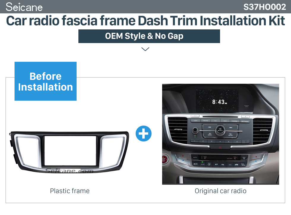 Dashboard 2 Din Car Radio Fascia For 2013 Honda Accord