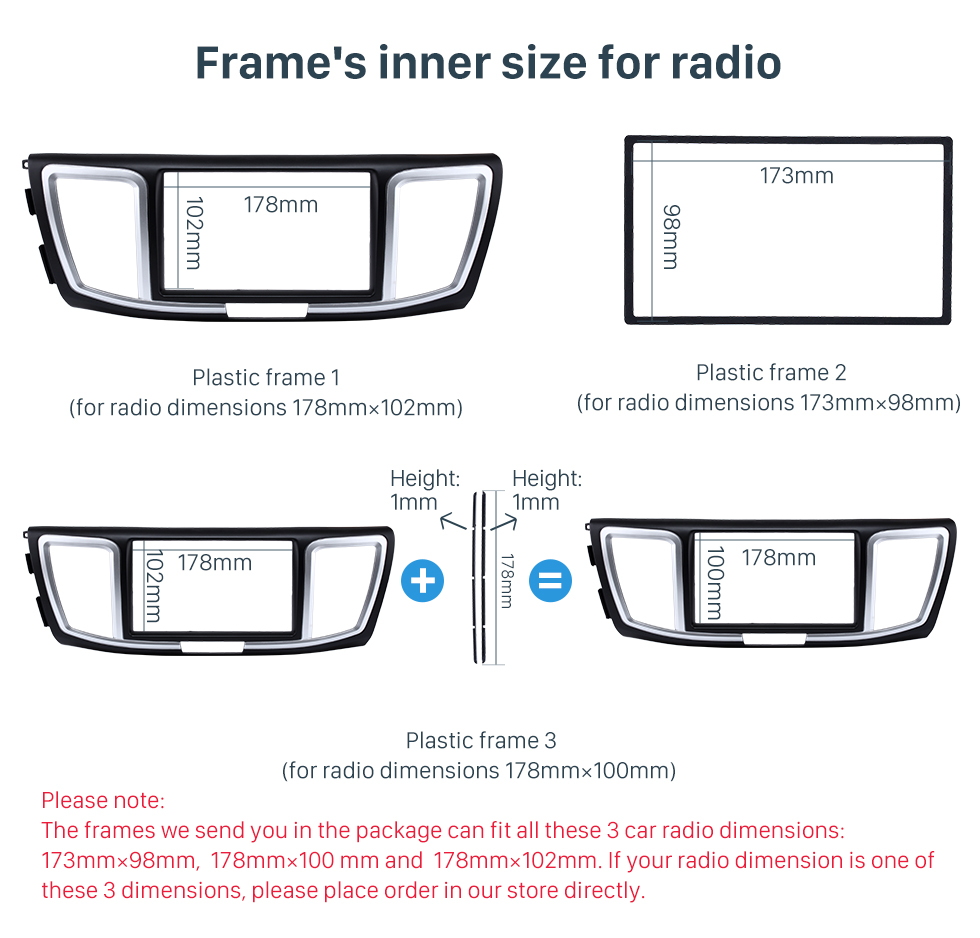 Dashboard 2 Din Car Radio Fascia For 2013 Honda Accord