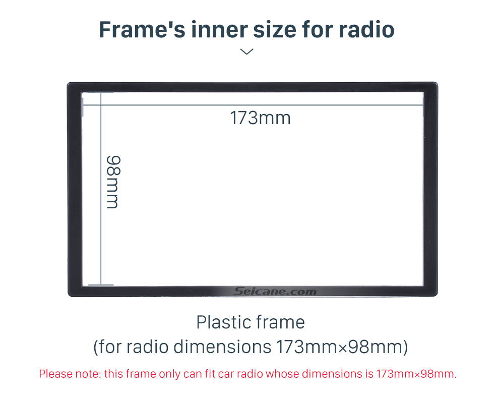 Seicane Universal Black 173*98mm Double Din Honda Accord Civic CR-V HR-V Odyssey Prelude automobile Car Radio Fascia Dash Mount Trim Install Frame DVD Player 