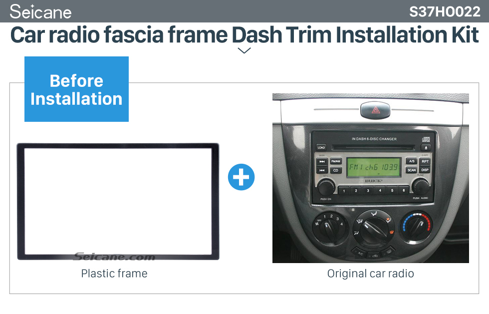 Seicane Universal Black 173*98mm Double Din Honda Accord Civic CR-V HR-V Odyssey Prelude automobile Car Radio Fascia Dash Mount Trim Install Frame DVD Player 