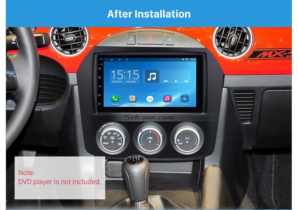 Seicane 2DIN 2009 Mazda MX-5 Fascia radio de coche estéreo jugador Dash Instalar montados en vehículos panel de ajuste del coche-estilo del marco del kit