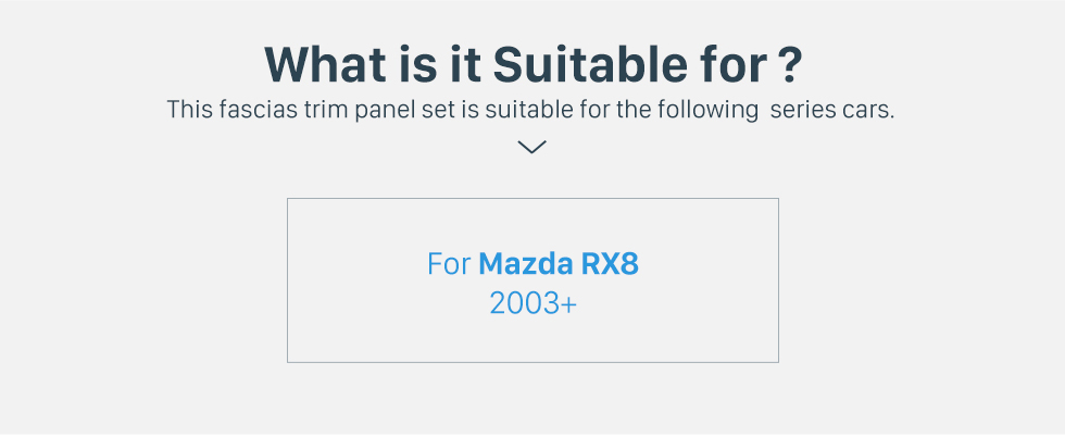 Seicane kit panneau stéréo Mazda RX8 Autoradio Auto Fascia CD Garniture Installation Dash Kit Refit Cadre de voitures haut 2DIN Qualité