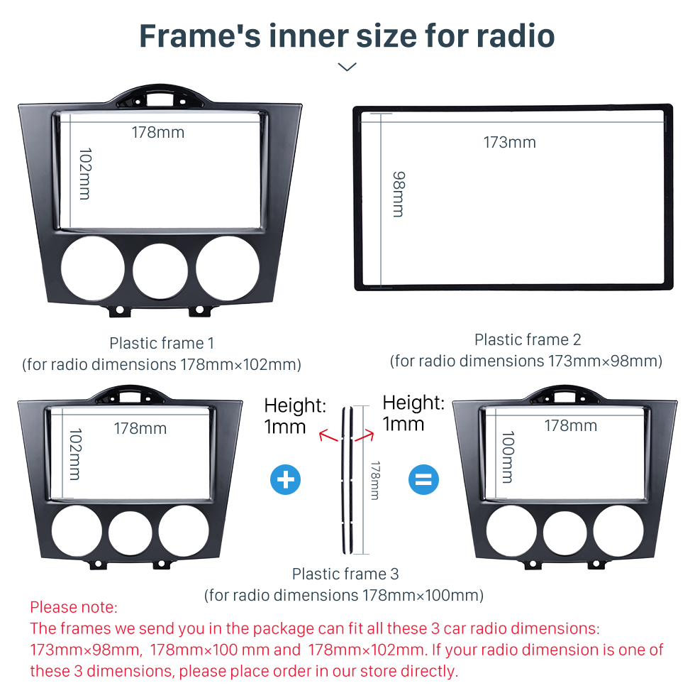 Seicane High Quality 2DIN 2003+ Mazda RX8 Car Radio Fascia Auto Stereo Panel kit CD Trim Dash Installation Refit Frame Car Kit 