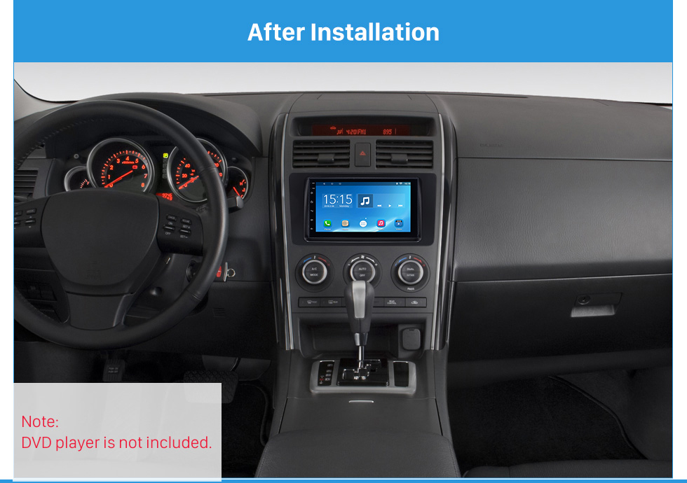 After Installation Qualité 2Din 2009 Mazda CX-9 Radio Car Fascia Dash DVD Player Installation Garniture Façade Plate Kit de voiture Cadre