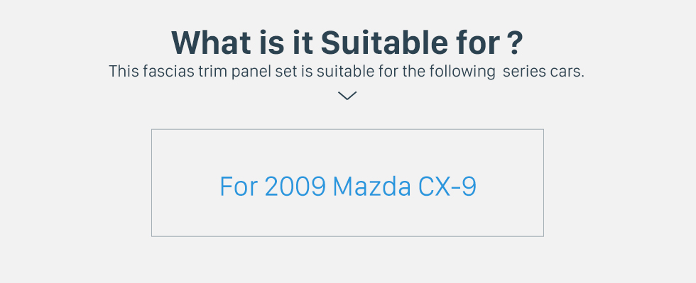 What is it Suitable for? Qualität 2Din 2009 Mazda CX-9 Autoradio Fascia Dash DVD Player Installationszierblende Frontplatte Car Kit Rahmen