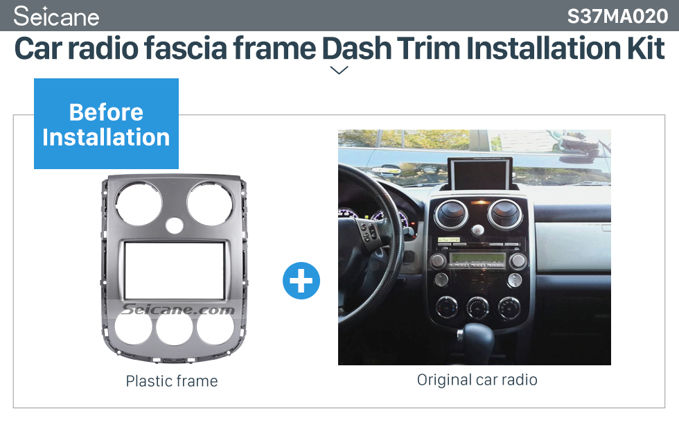 Seicane Superior 2Din 2005+ Mazda Verisa Car Radio Fascia Dash Instalação do leitor de DVD Painel de quadro Kit Adaptador de montagem em tração