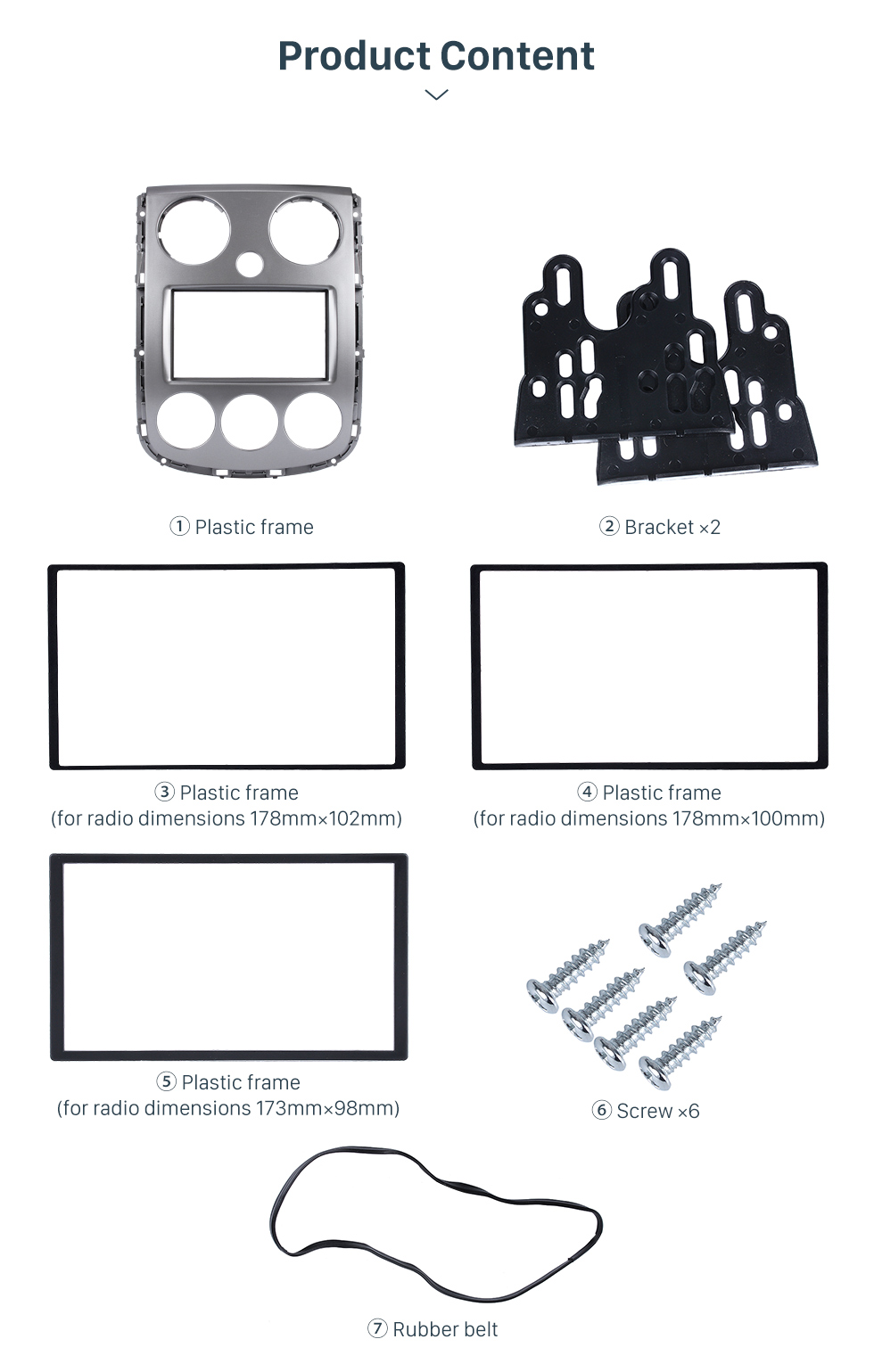 Seicane Superior 2Din 2005+ Mazda Verisa Car Radio Fascia Dash Reproductor de DVD Instalación Panel Panel Kit Adaptador de montaje en tablero