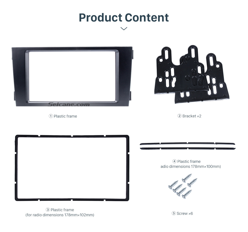 Seicane Negro Doble Din 2002-2006 Audi A6 radio de coche de la fascia del panel adaptador de DVD Juego de Estructura de instalación Dash