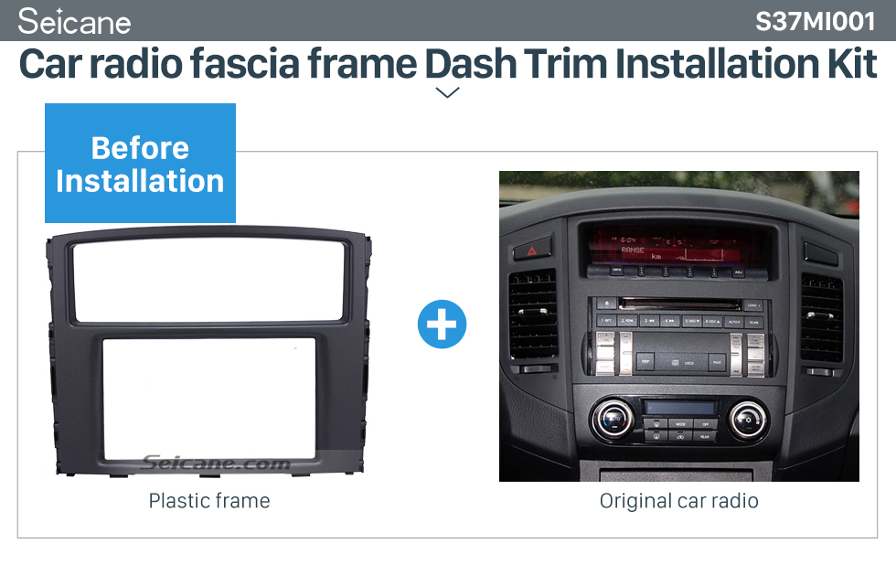 Seicane Clásica Doble Din 2010 Mitsubishi Pajero radio de coche de la fascia de instalación de estéreo Dash adaptador de montaje del marco de DVD
