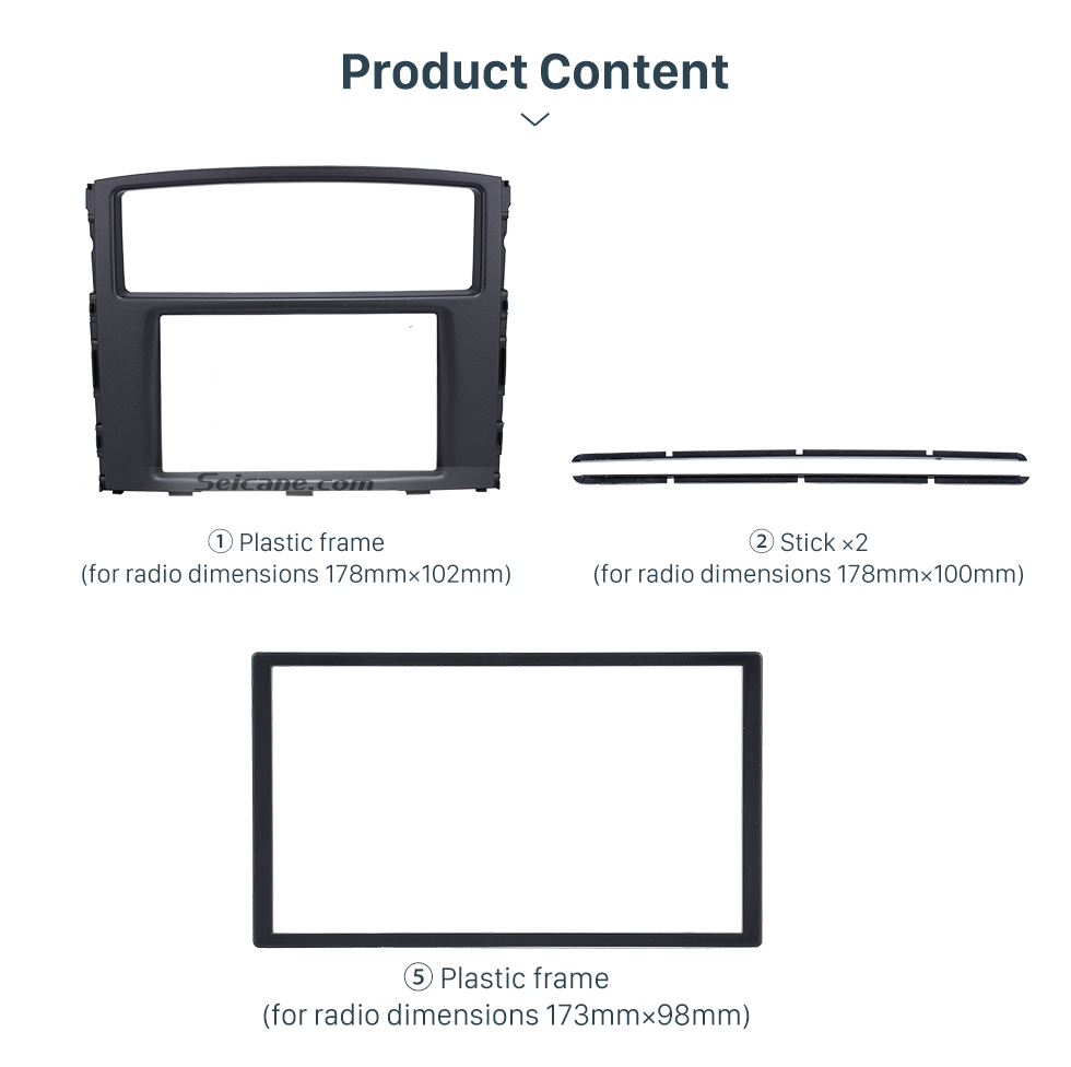 Seicane Classic Double Din 2010 Mitsubishi Pajero Radio Car Fascia Instalação Stereo traço adaptador de montagem DVD Moldura