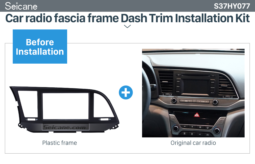 Seicane Parfait Double Din 2015 HYUNDAI ELANTRA LHD Car Stereo Radio Fascia Version Bezel DVD Frame panneau du lecteur