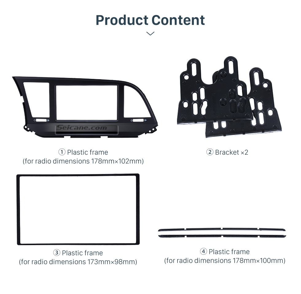 Seicane Perfekte Doppel-DIN 2015 Hyundai Elantra LHD Autoradio Fascia Trim Lünette DVD Stereospieler-Panel-Rahmen