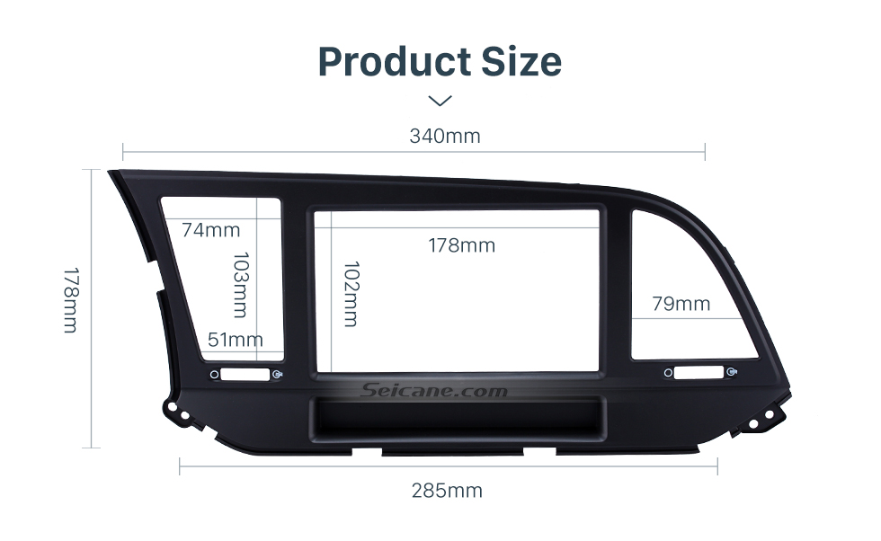 Seicane Perfecto Doble Din 2015 HYUNDAI ELANTRA LHD radio de coche de recubrimiento cortado del marco del DVD estéreo del marco El panel del lector