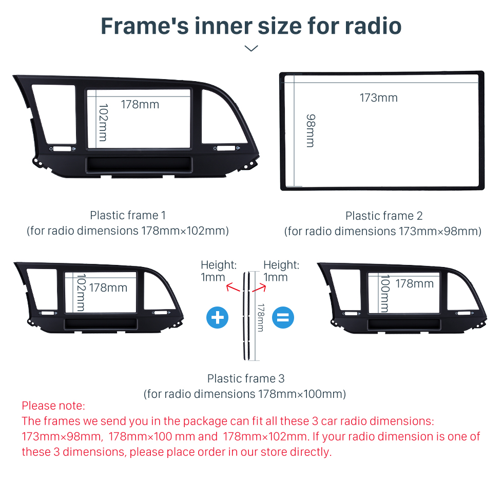 Seicane Perfect Double Din 2015 HYUNDAI ELANTRA LHD Car Radio Fascia Trim Bezel DVD Stereo Player Panel Frame 