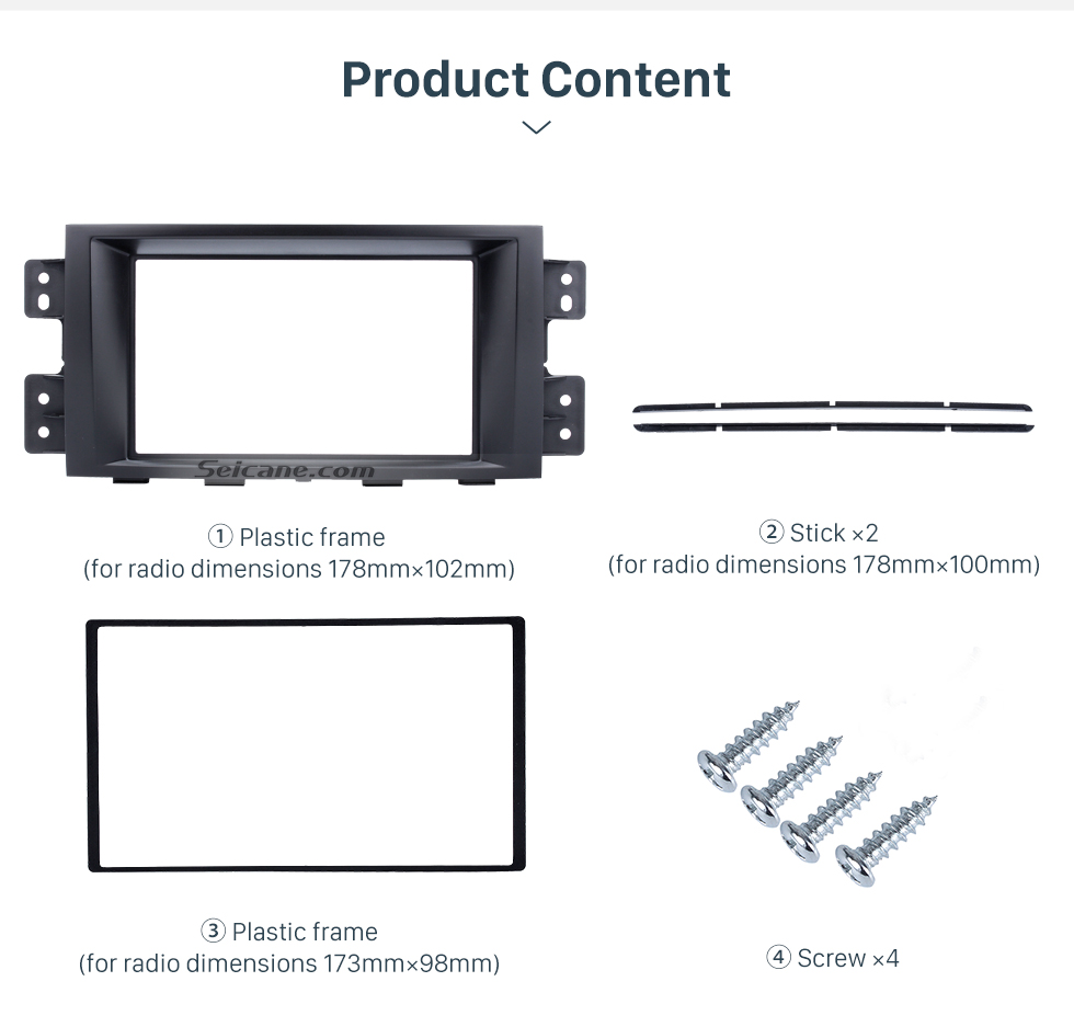 Seicane Superb Double Din Car Radio Fascia for 2008 2009 2010 2011 KIA BORREGO MOHAVE DVD Stereo Player Surround Panel Dash Frame Kit