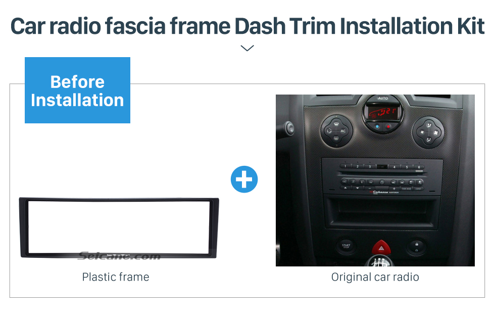 Seicane Excelente 1 Din radio del coche Fascia para 2005 RENAULT MEGANE Adaptador de montaje de audio instalación estéreo Marco Dash Mount Kit Adapter