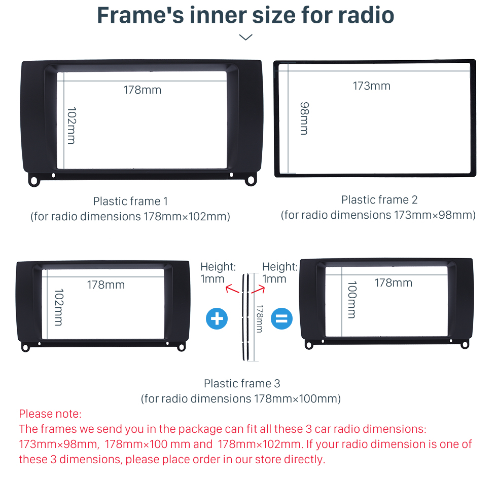 Seicane Black Double Din Car Radio Fascia for 2009 ROVER MG7 Autostereo Interface Dash Mount DVD Player Fitting Frame