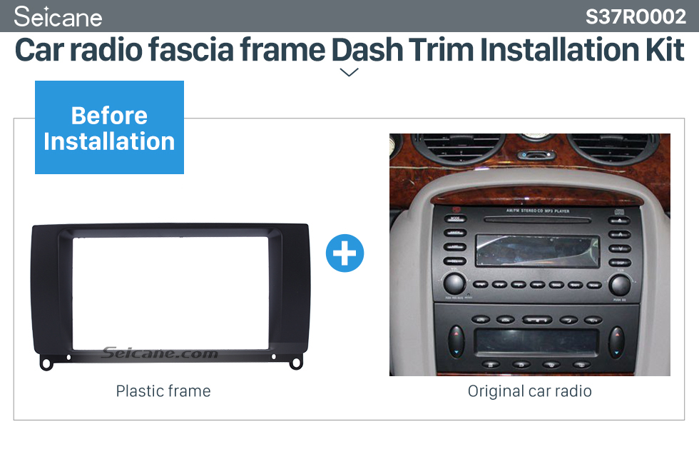 Seicane Black Double Din Car Radio Fascia for 2009 ROVER MG7 Autostereo Interface Dash Mount DVD Player Fitting Frame