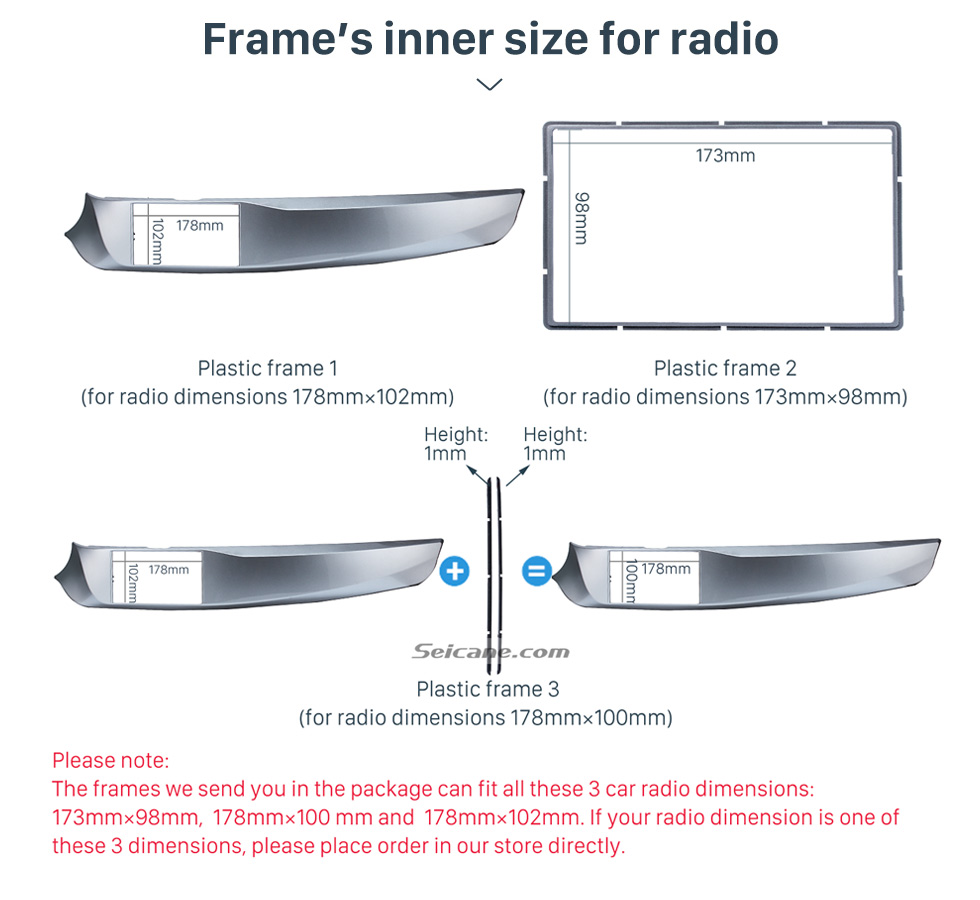 Seicane Doppel-DIN-Autoradio Fascia für 2010-2016 Alfa Romeo Giulietta Linkslenker (LHD) Radio-Installation Zierblende Rahmen Kit