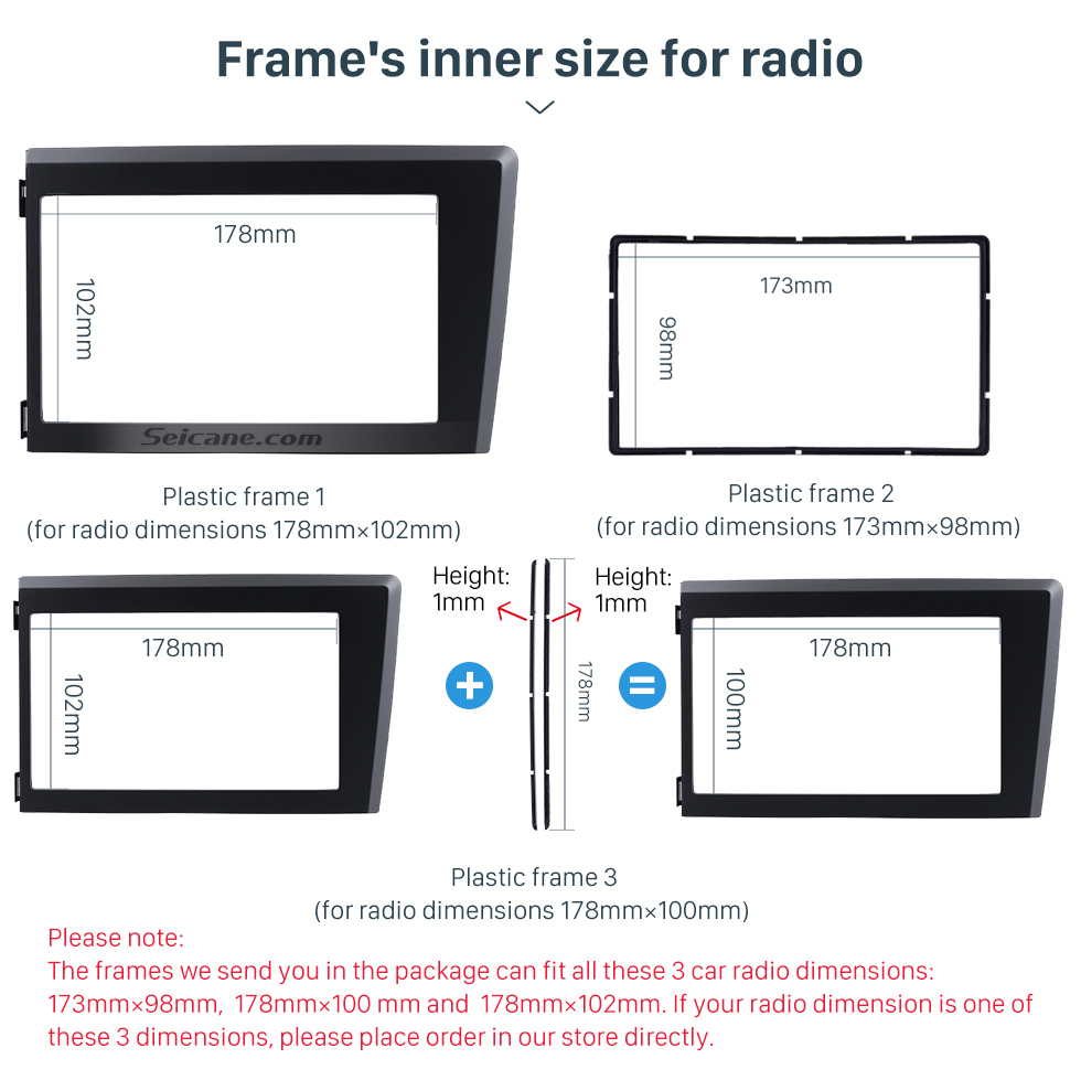 Seicane 2 Din Car Radio Fascia pour 1998 1999 2000 2001 2002 2003 2004 Volvo XC70 V70 S60 Stereo Plaque de garniture Frame Kit Dash Panel CD