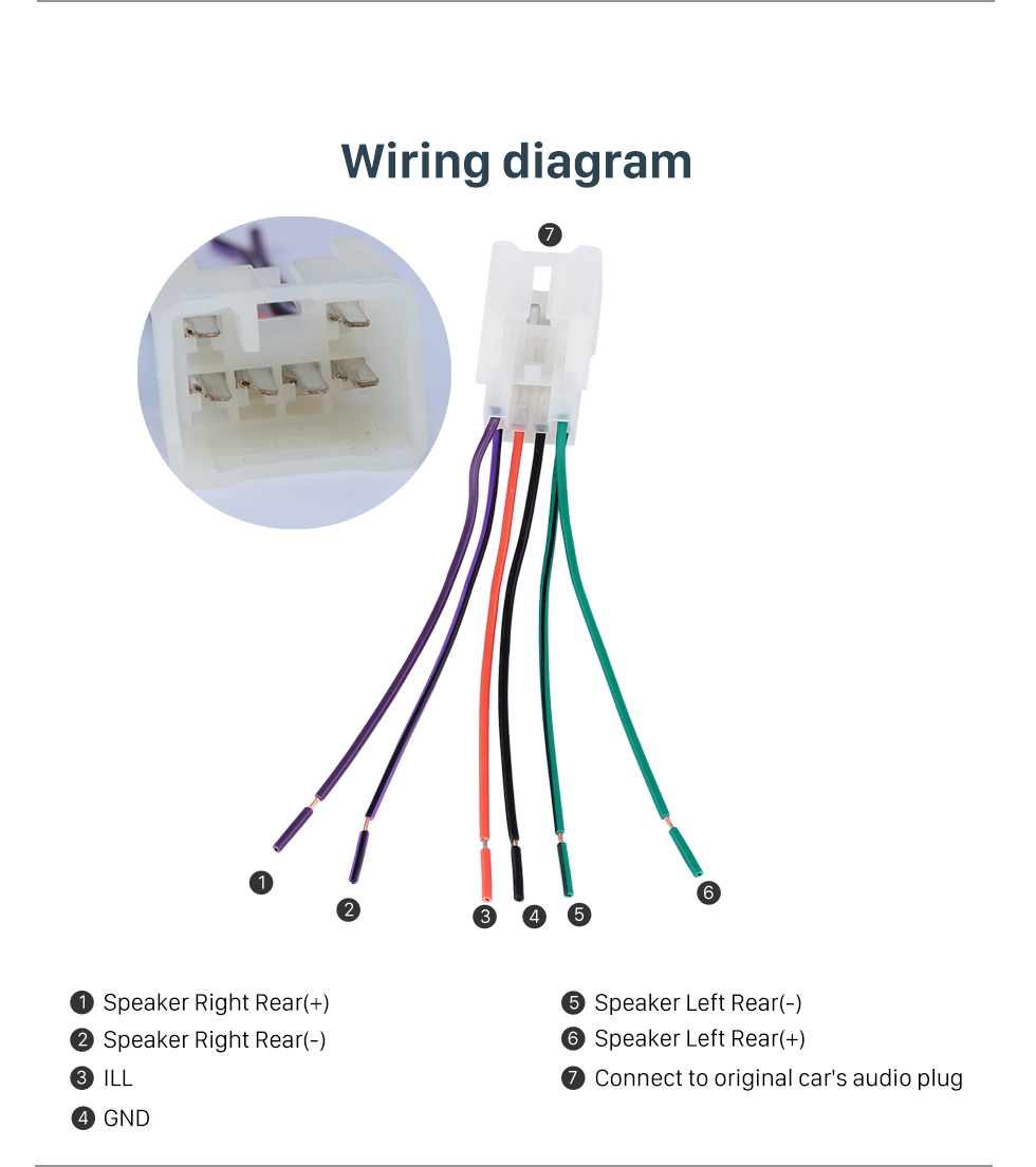 Wiring diagram Auto Car Sound Plug Adapter Câble audio pour TOYOTA Universal / BYD F3