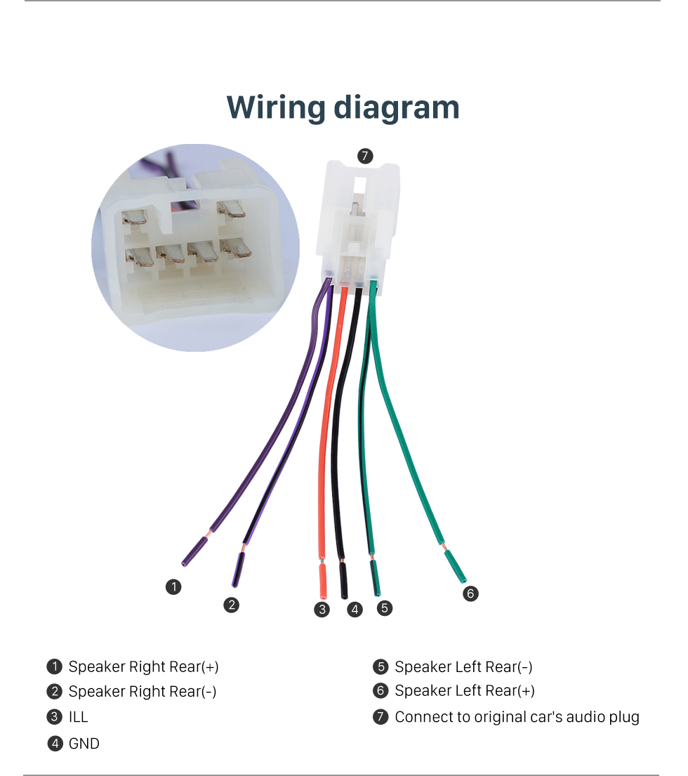 Wiring diagram Adaptador de enchufe de sonido de coche automático Cable de audio para TOYOTA Universal / BYD F3