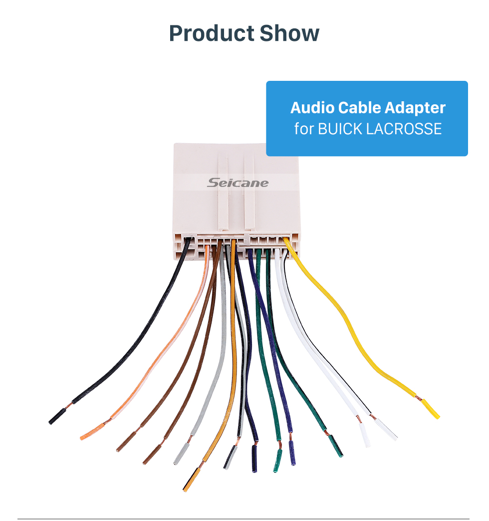 Seicane Adaptateur de faisceau de câblage de câble audio pour voiture chaude pour BUICK LACROSSE