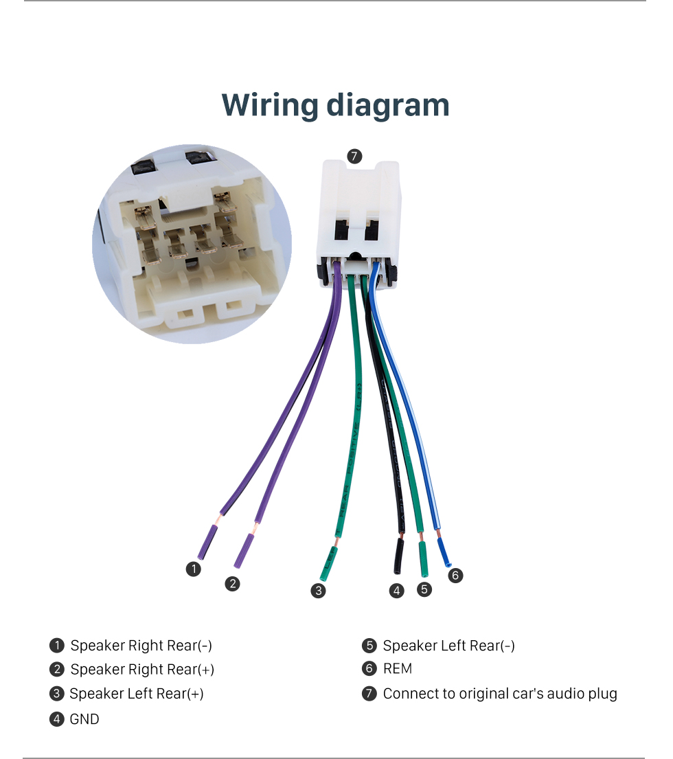 Wiring diagram Audio Cable Wiring Harness Adapter for NISSAN Bluebird/Paladin/Sunny/Cefiro/FUGA/INFINITI Wiring diagram Audio Cable Wiring Harness Adapter for NISSAN Bluebird/Paladin/Sunny/Cefiro/FUGA/INFINITI