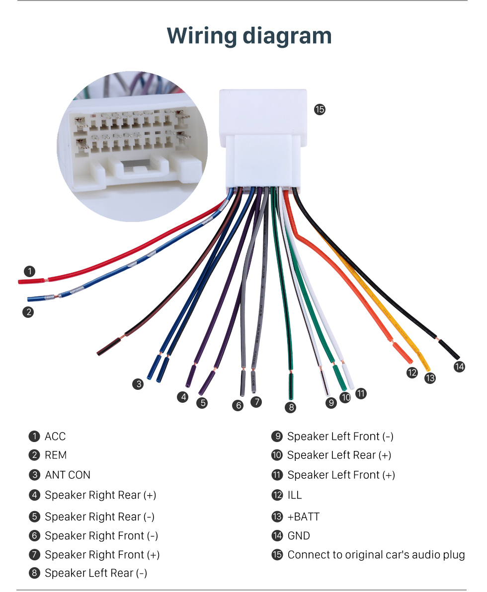 Car Stereo Wiring Harness Plug Adapter Audio Cable For