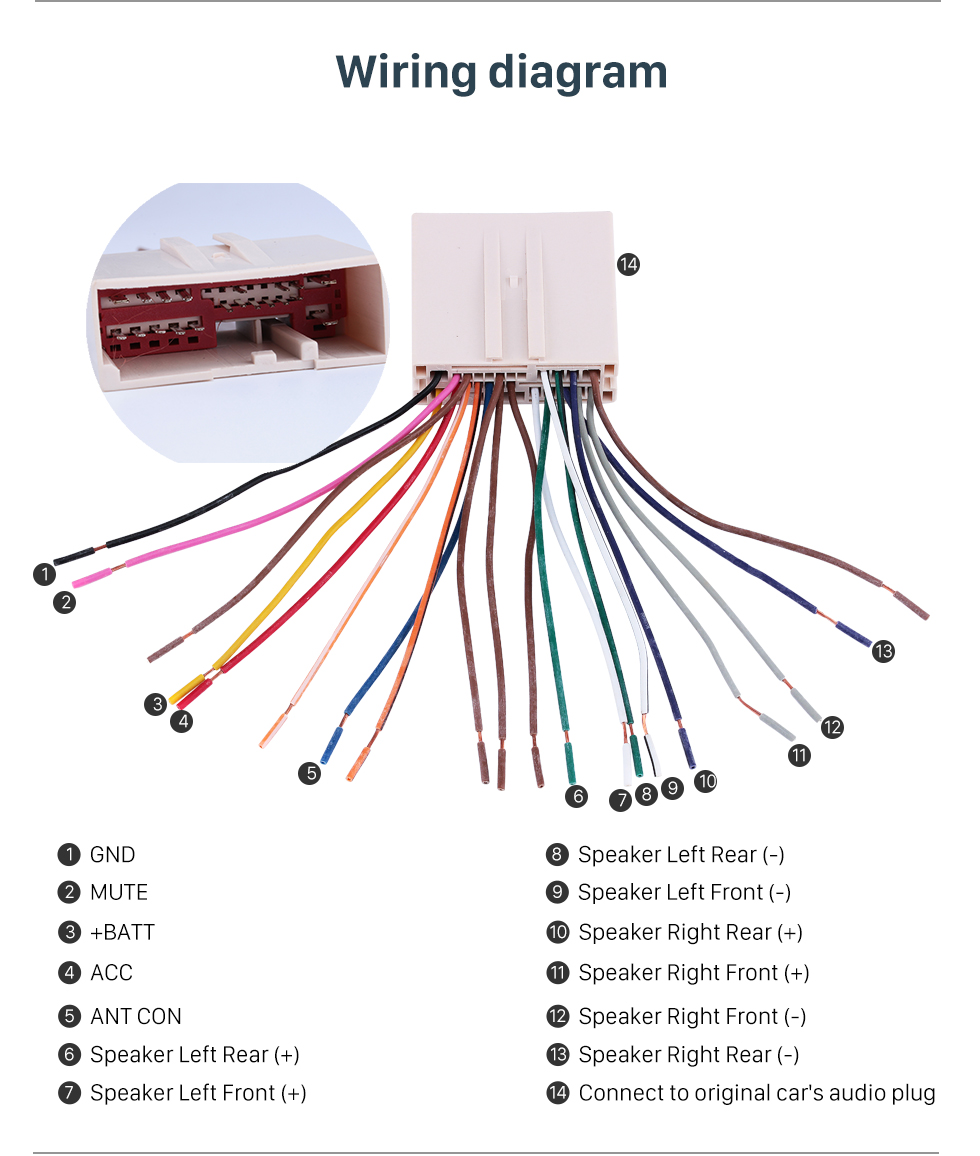 Auto Car Stereo Wiring Harness Plug Adapter Audio Cable ... 2000 mustang radio wiring diagram 