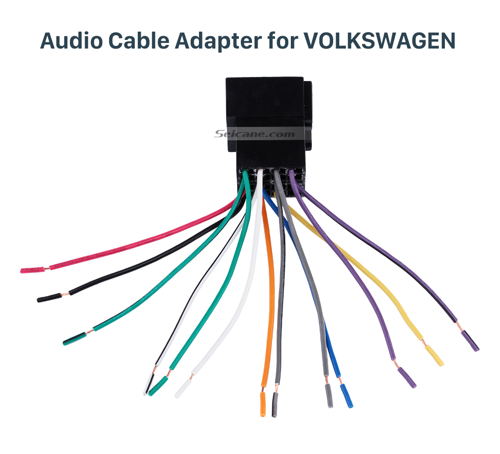 Audio Cable Adapter for VOLKSWAGEN Cabo de som de áudio para VOLKSWAGEN POLO / Passat / Jetta / Bora / Santana / Golfe / Touran / Octavia / Audi / Peugeot 307 / Sharan / Zunchi / Buick FirstLand / Roewe