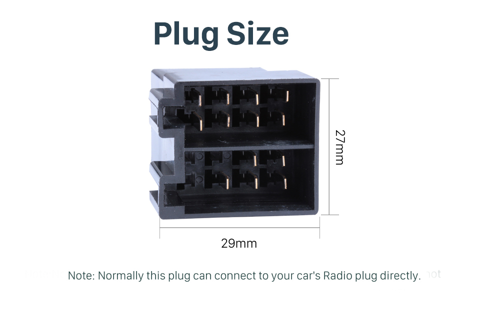 Plug Size Adaptador de enchufe para arnés de cables de coche Cable de audio para VOLKSWAGEN POLO / Passat / Jetta / Bora / Santana / Golf / Touran / Octavia / Audi / Peugeot 307 / Sharan / Zunchi / Buick FirstLand / Roewe