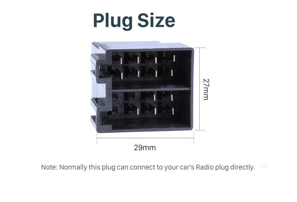 Plug Size Adaptateur de câblage de câblage de voiture Câble de son audio pour VOLKSWAGEN POLO / Passat / Jetta / Bora / Santana / Golf / Touran / Octavia / Audi / Peugeot 307 / Sharan / Zunchi / Buick FirstLand / Roewe