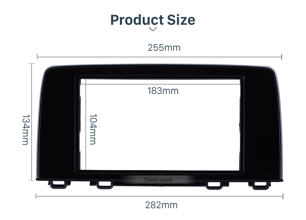 Seicane 2 Doble DIN en el tablero Coche Radio Estéreo Fascia Panel Trim Kit Marco de instalación para 2017 HONDA CRV UV NEGRO Sin brecha