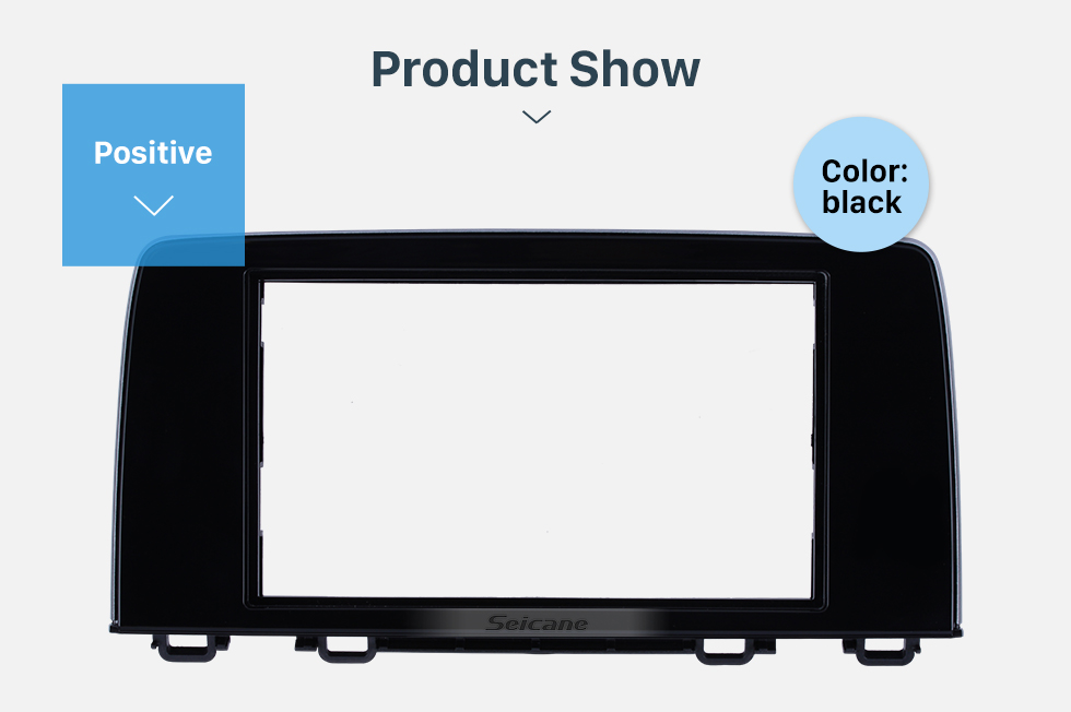 Seicane 2 Doble DIN en el tablero Coche Radio Estéreo Fascia Panel Trim Kit Marco de instalación para 2017 HONDA CRV UV NEGRO Sin brecha