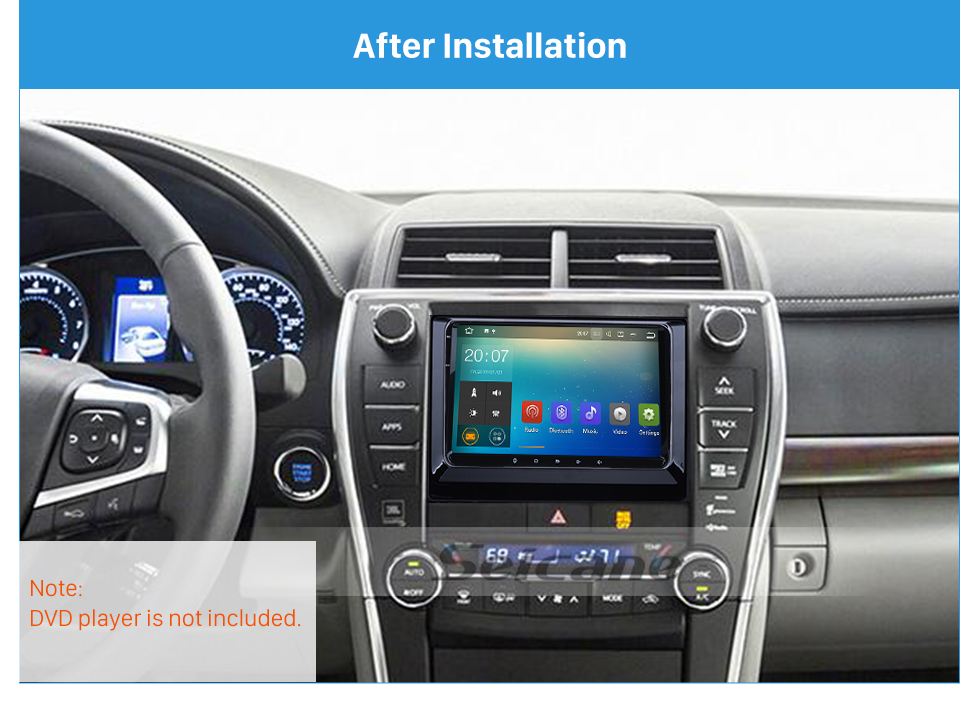 Seicane In Dash Car Stereo Fascia Panel Radio Install Frame Dash Bezel Trim kit Mount Kit For 2017+ Toyota Corolla Altis 2 Double DIN No Gap