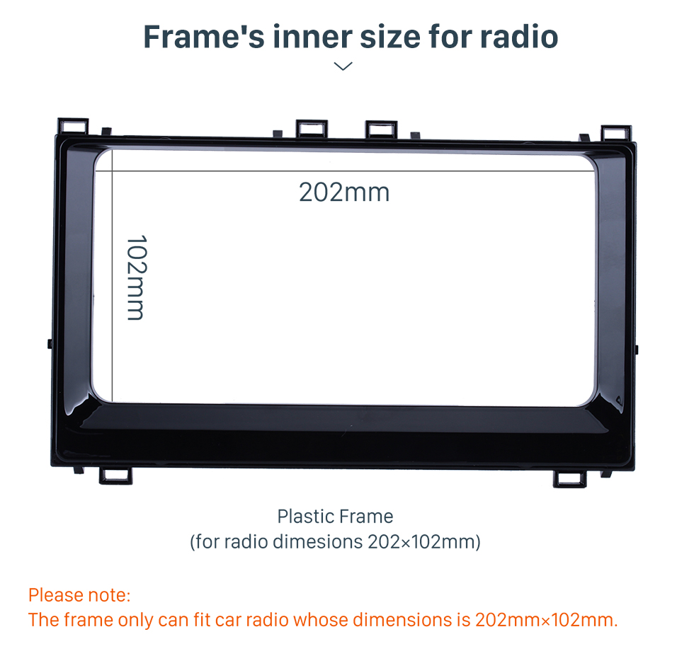 Seicane En el tablero del coche Panel estéreo de la fascia Instalación de radio Marco Marco Bisel Kit de ajuste Kit de montaje Para 2017+ Toyota Corolla Altis 2 Doble DIN Sin brecha