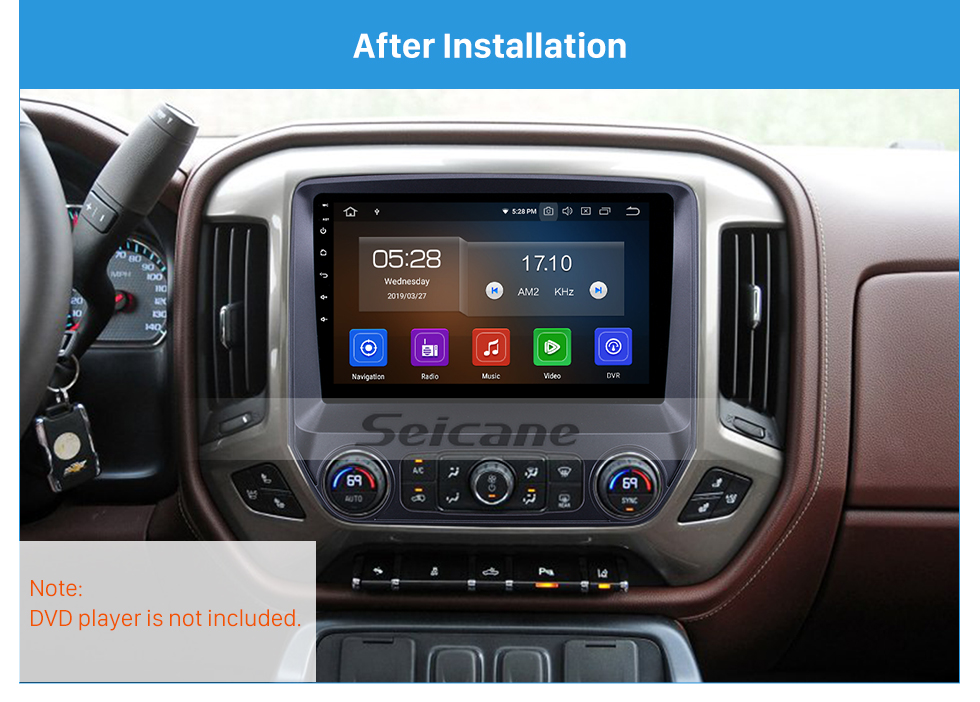 Black Frame for 10.1 inch 2014-2018 Chevy CHEVROLET SILVERADO Audio