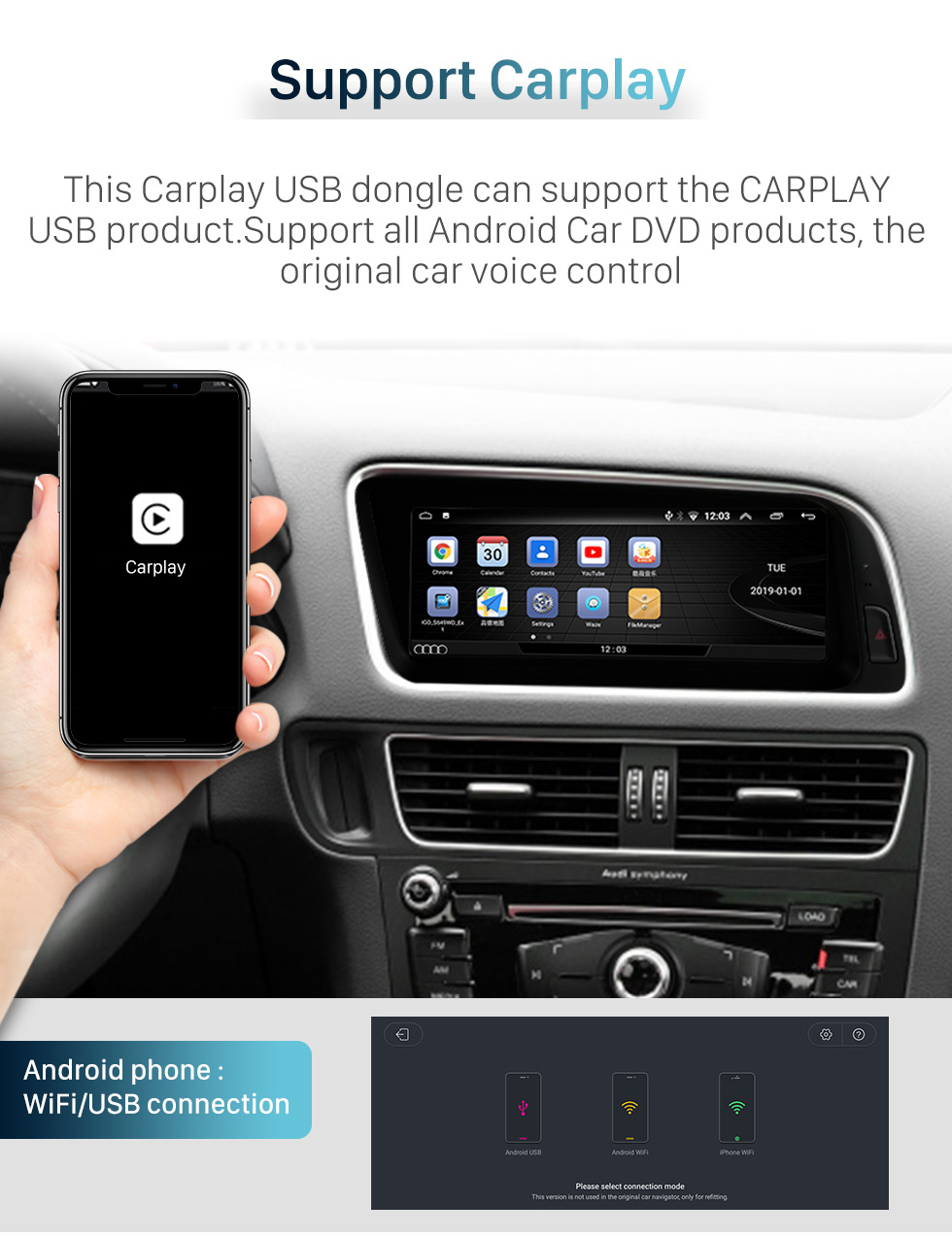 Seicane HD Touchscreen 8.8 inch for Audi Q5 2009-2017 Radio Android 10.0 GPS Navigation System with Bluetooth support Carplay TPMS Seicane HD Touchscreen 8.8 inch for Audi Q5 2009-2017 Radio Android 10.0 GPS Navigation System with Bluetooth support Carplay TPMS
