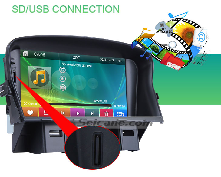 SD USB connection 7 Inch Car DVD Player Radio GPS Navigation System For 2008-2014 Chevy Chevrolet Cruze With CANBUS TV tuner Remote Control Bluetooth Touch Screen SD USB connection 7 Inch Car DVD Player Radio GPS Navigation System For 2008-2014 Chevy Chevrolet Cruze With CANBUS TV tuner Remote Control Bluetooth Touch Screen