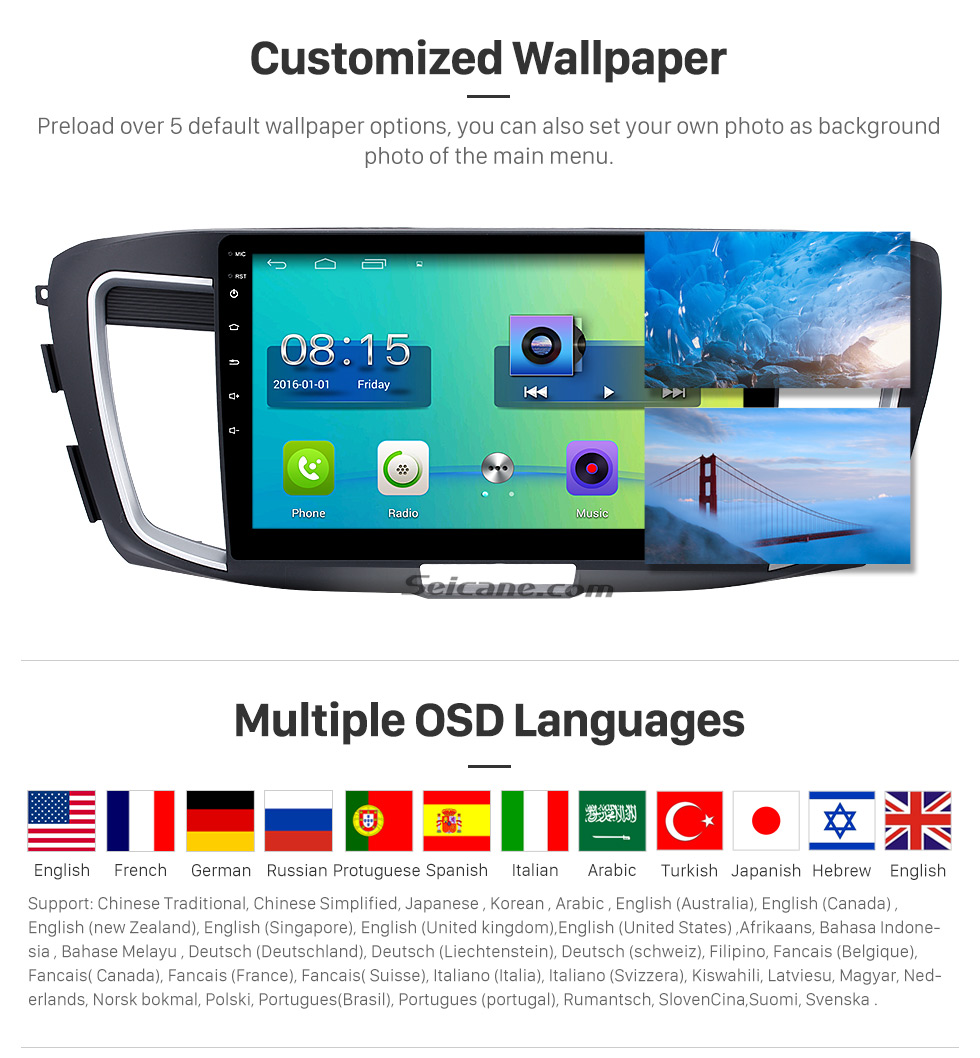 Seicane 10.1 inch HD Touch Screen Android 6.0 Car Stereo for 2016 Honda accord 9 (2.0L) GPS Navigation with Radio Bluetooth Music USB DVR 3G WIFI Mirror link Steering Wheel Control 1080P Video Canbus Seicane 10.1 inch HD Touch Screen Android 6.0 Car Stereo for 2016 Honda accord 9 (2.0L) GPS Navigation with Radio Bluetooth Music USB DVR 3G WIFI Mirror link Steering Wheel Control 1080P Video Canbus