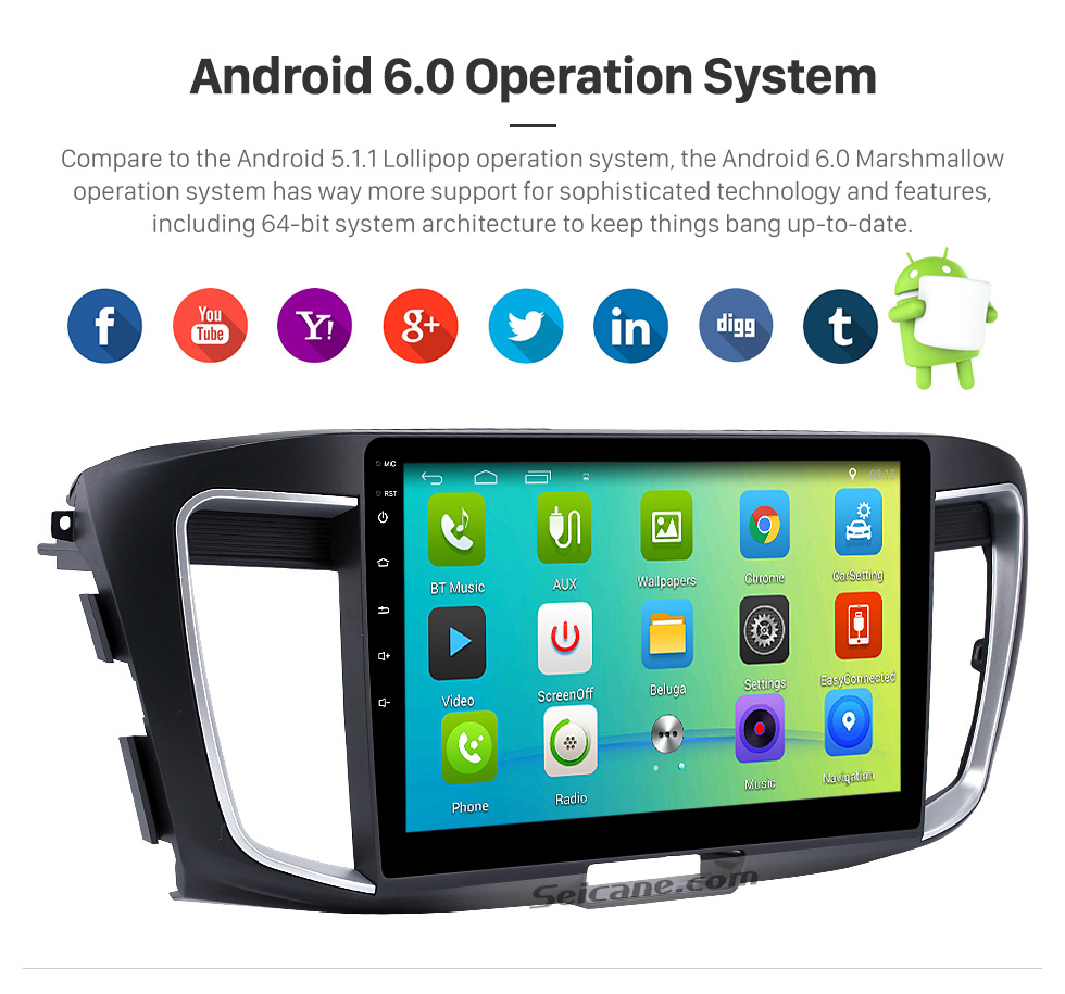 Seicane 10.1 inch HD Touch Screen Android 6.0 Car Stereo for 2016 Honda accord 9 (2.0L) GPS Navigation with Radio Bluetooth Music USB DVR 3G WIFI Mirror link Steering Wheel Control 1080P Video Canbus Seicane 10.1 inch HD Touch Screen Android 6.0 Car Stereo for 2016 Honda accord 9 (2.0L) GPS Navigation with Radio Bluetooth Music USB DVR 3G WIFI Mirror link Steering Wheel Control 1080P Video Canbus