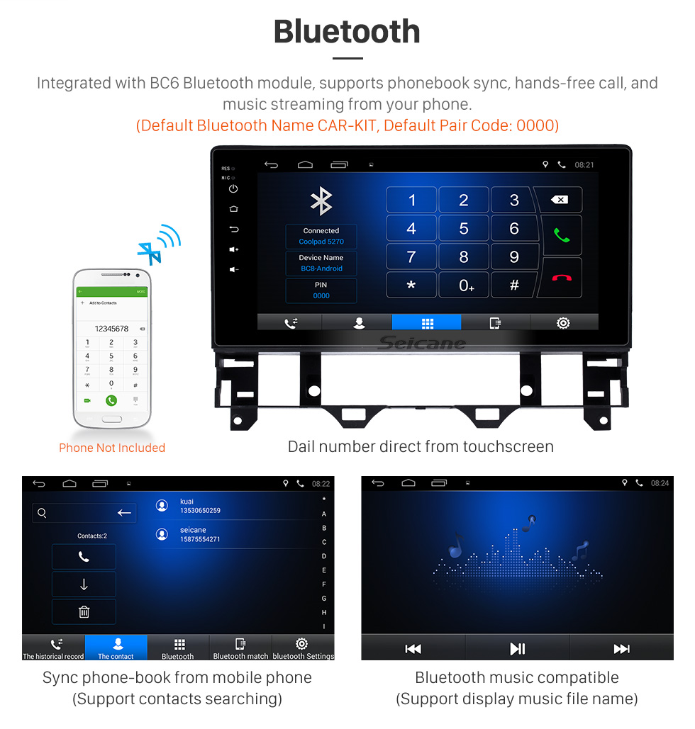 Seicane 10.1 inch HD Touch Screen Android 6.0 Radio for 2003-2008 Old Mazda 6 with GPS Navigation Audio system 1080P Video Bluetooth Music 3G WIFI USB OBD2 Mirror Link Seicane 10.1 inch HD Touch Screen Android 6.0 Radio for 2003-2008 Old Mazda 6 with GPS Navigation Audio system 1080P Video Bluetooth Music 3G WIFI USB OBD2 Mirror Link
