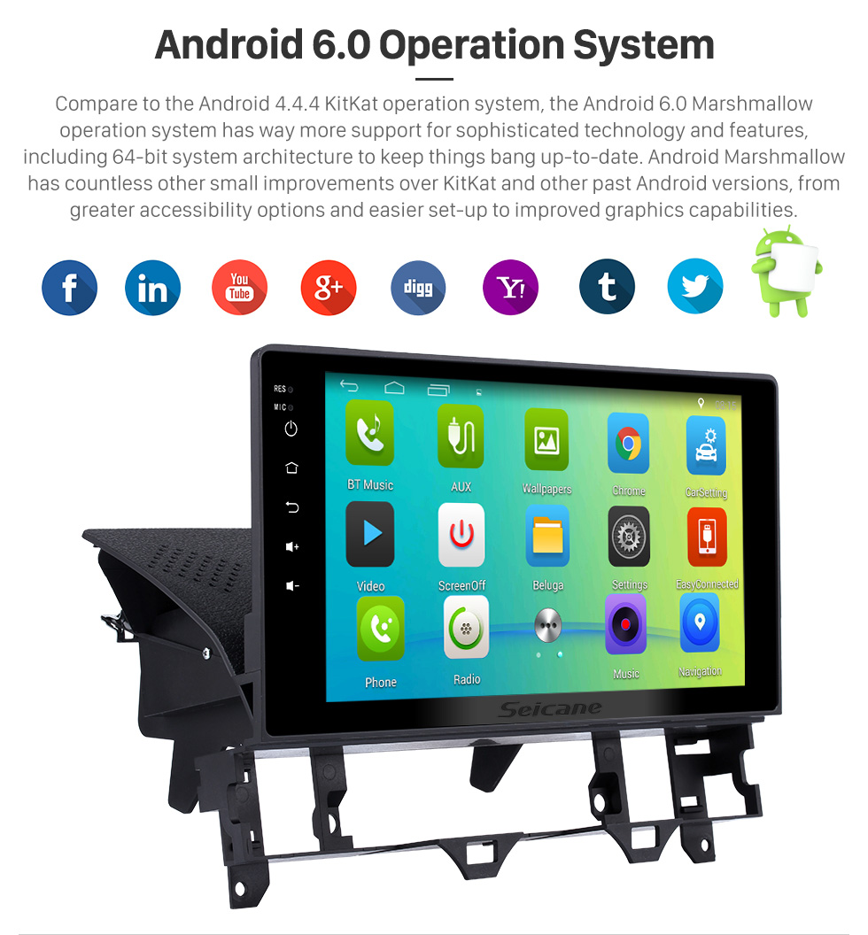 Seicane 10.1 inch HD Touch Screen Android 6.0 Radio for 2003-2008 Old Mazda 6 with GPS Navigation Audio system 1080P Video Bluetooth Music 3G WIFI USB OBD2 Mirror Link Seicane 10.1 inch HD Touch Screen Android 6.0 Radio for 2003-2008 Old Mazda 6 with GPS Navigation Audio system 1080P Video Bluetooth Music 3G WIFI USB OBD2 Mirror Link