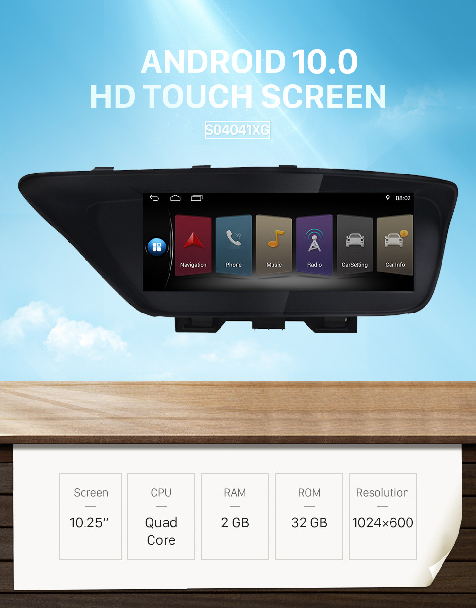Seicane OEM 10,25 polegadas para 2012 2013 2014 LEXUS ES Android 10.0 Rádio Bluetooth HD Touchscreen GPS Suporte de navegação Carplay DAB + TPMS
